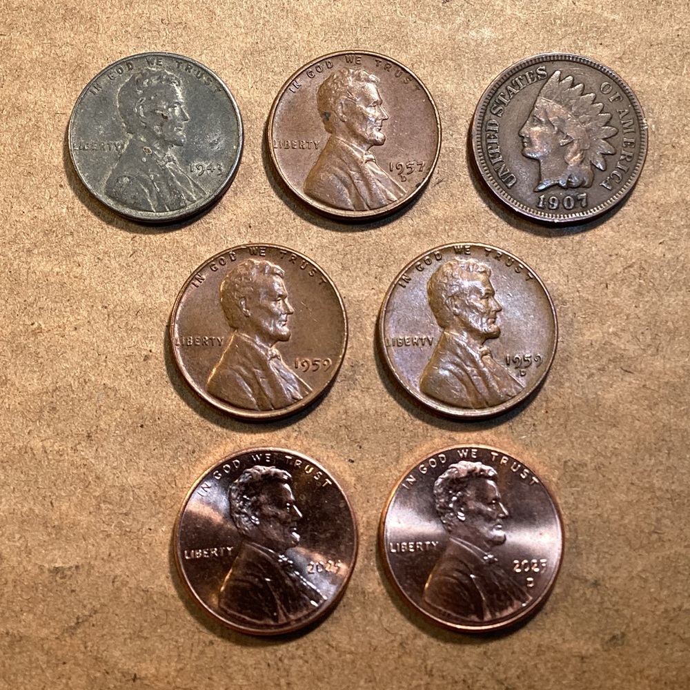 ⚫️ Vintage 2.5 lbs Copper Pennies 😳 + Indian Head - Steel War - Wheat & More 😳 - Picture 7 of 15